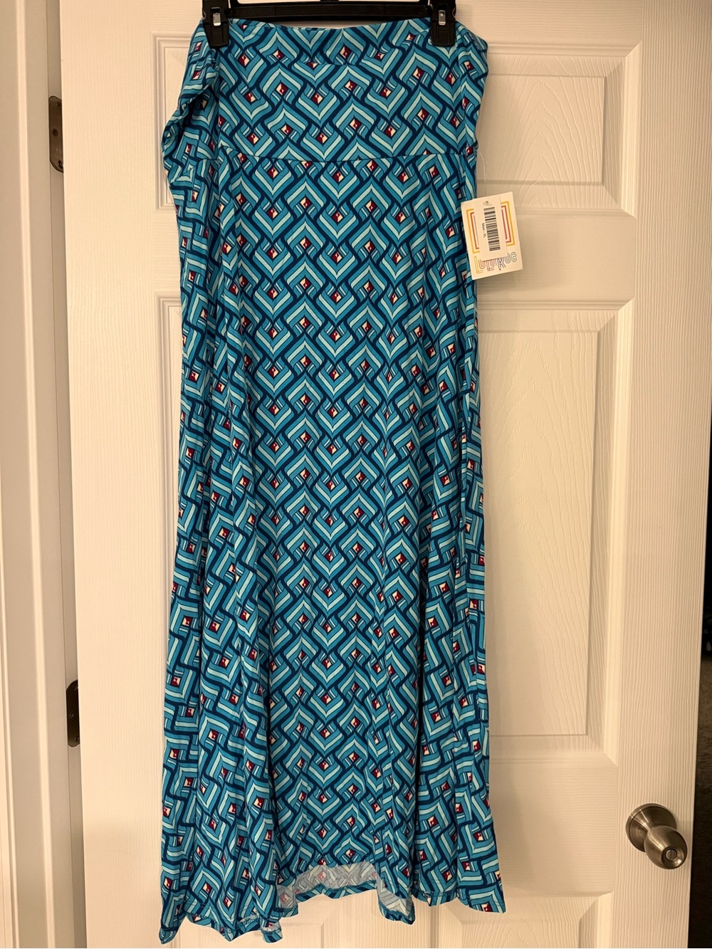 Lularoe Blue Geometric Print Maxi Skirt